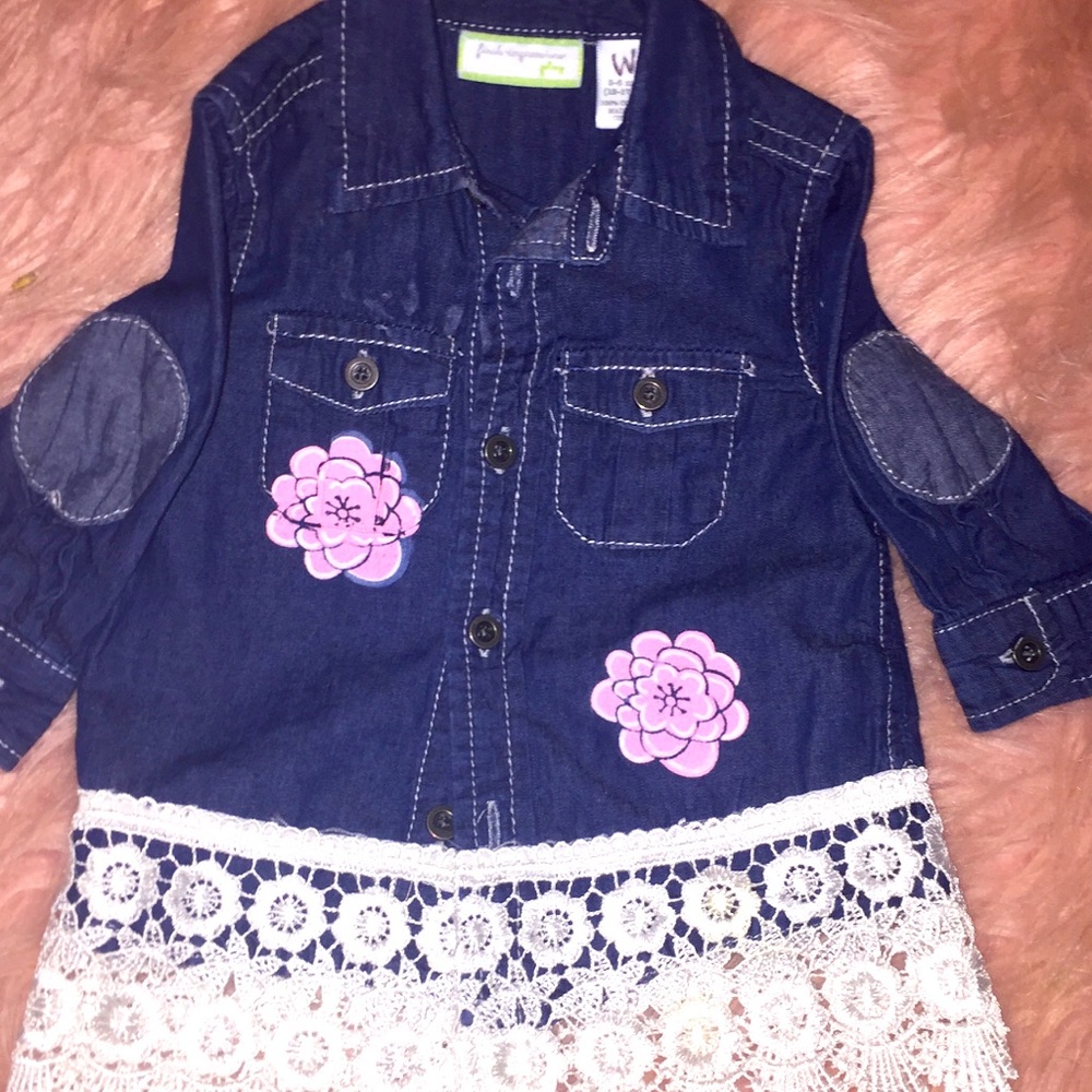 Babygirls boutique upcycled jean jacket